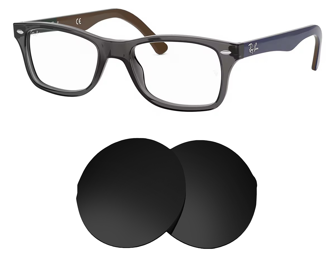 Ray-Ban Replacement Lenses RB5228 (55mm) - Main Image